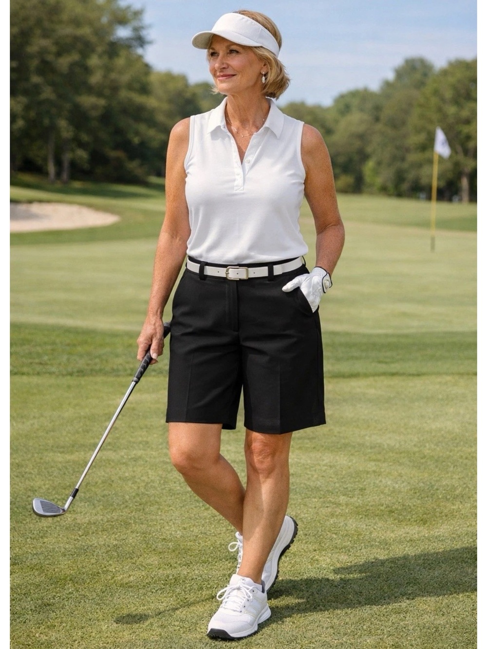 Monterey Club Women's Black Golf Bermudas - Tailored Performance